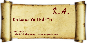 Katona Arikán névjegykártya