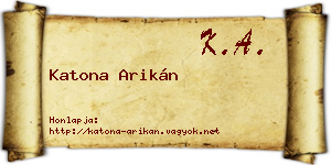 Katona Arikán névjegykártya